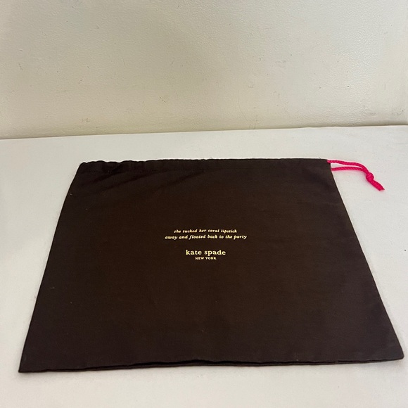 New rare Muslin Kate Spade Dust Bag Brown 14”WX 12”H. Medium - Picture 7 of 8